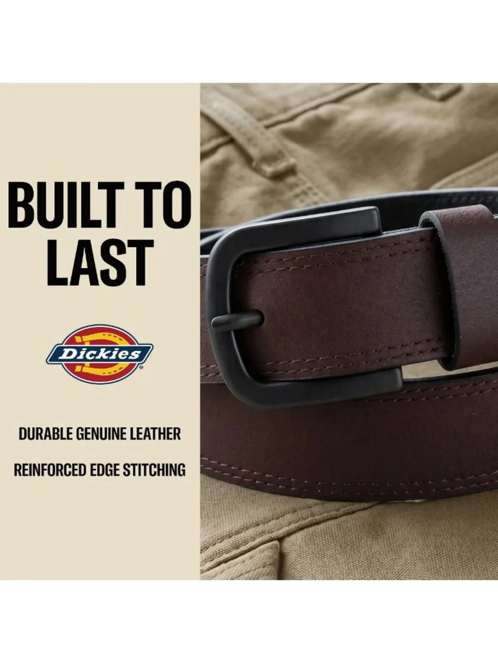 Genuine Leather Men's Casual Work Belt - Durable, Stylish, Adjustable Fit